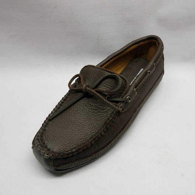 Minnetonka Shoes Men Moosehide Weekender in Chocolate Size 10 Left.jpeg