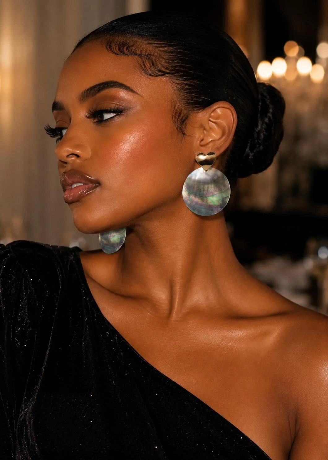 Iridescence Heart Statement Earrings