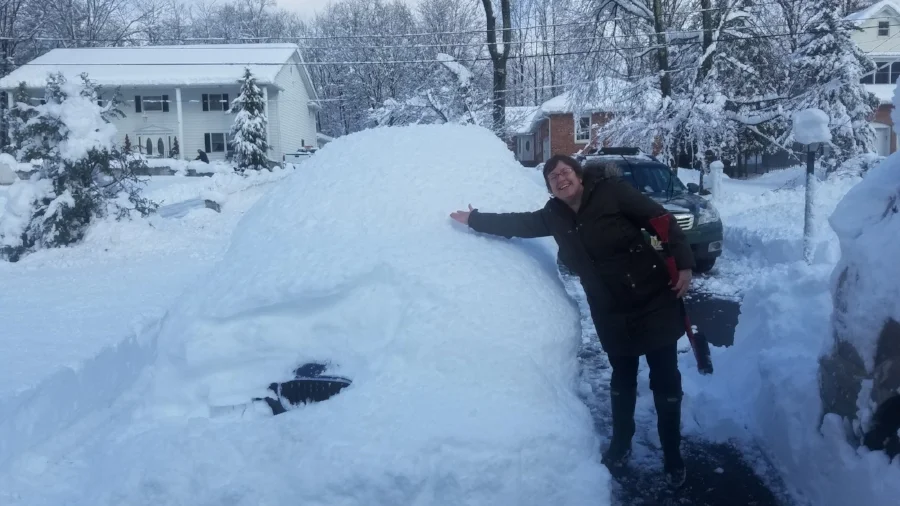 Clear your car or vehicle of snow completely before driving.