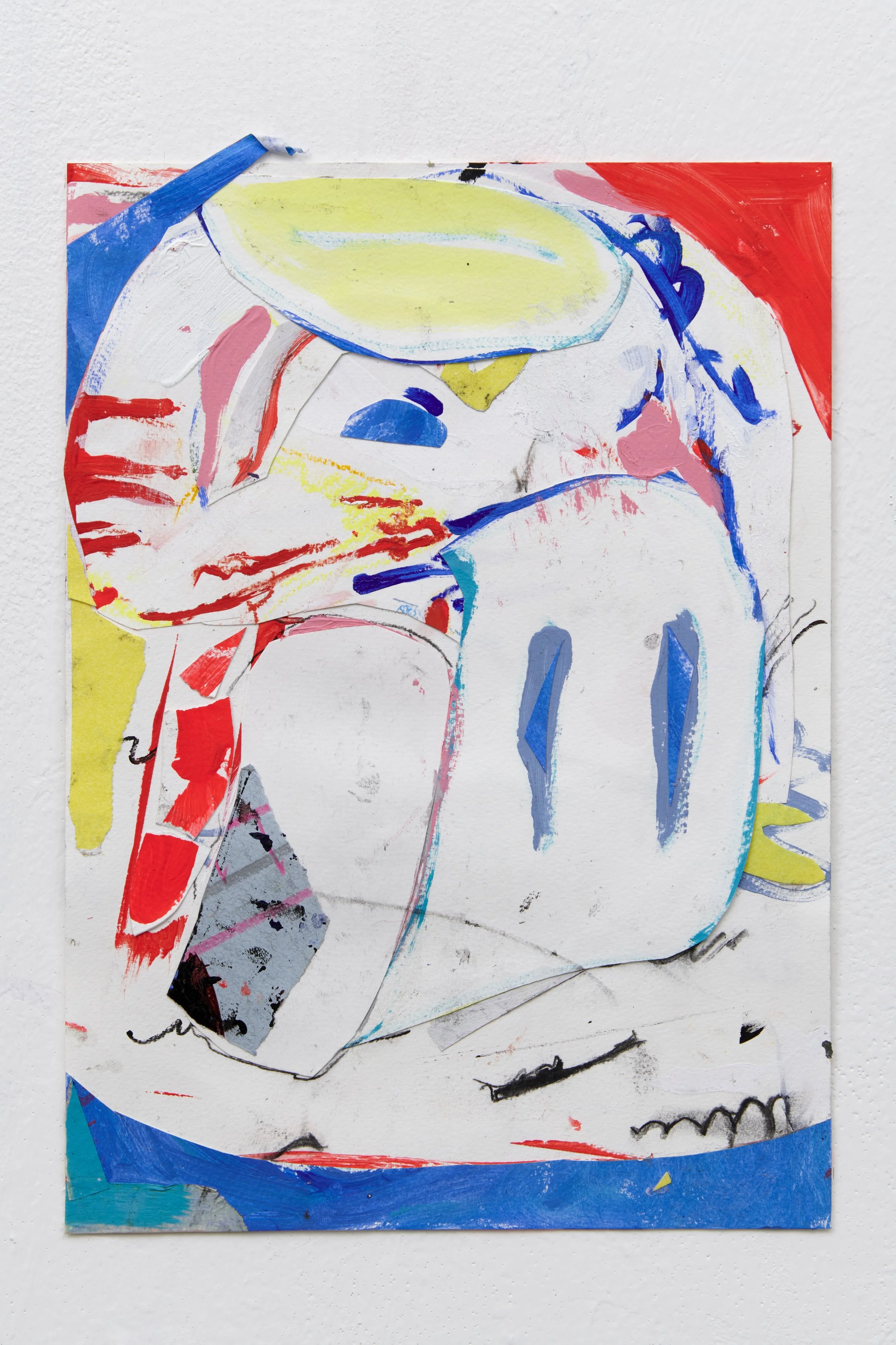 Squealer 2018 Acrylic, charcoal and pastel collage on paper 24 x 32cm