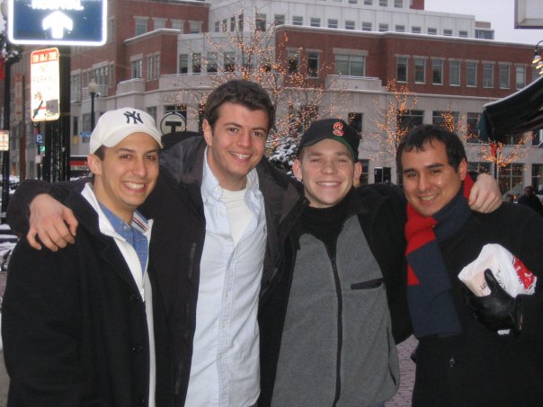 Visiting Harvard Square in 2006 with John, Dan & Camilo