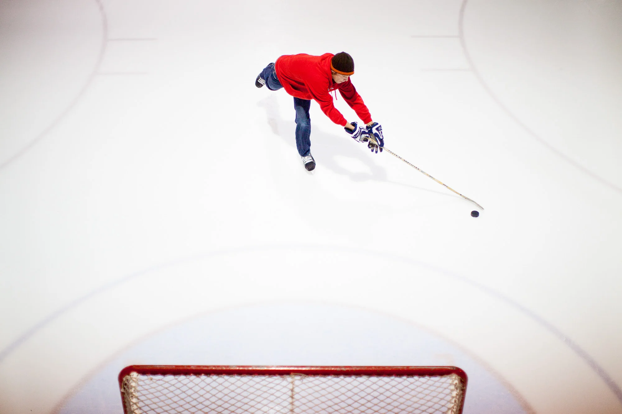 Scott Hoey plays hockey during open ice time at the Carstairs Memorial Arena in Carstairs, Alta. on Dec. 29, 2010.