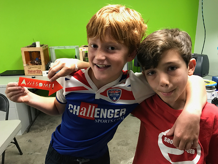 Grayson Brown and Beckett Neville pictured at the 757 Makerspace in Norfolk, VA