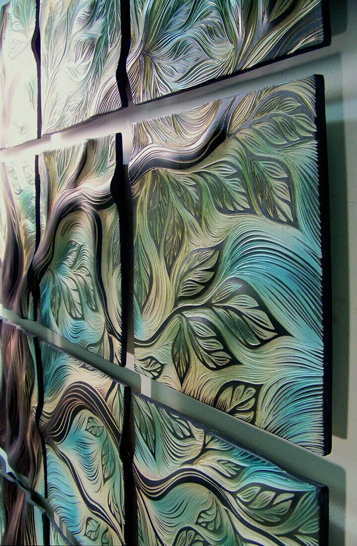FOREST STREAM P Monsted trees Tile Mural Kitchen Backsplash Art Marble Ceramic 