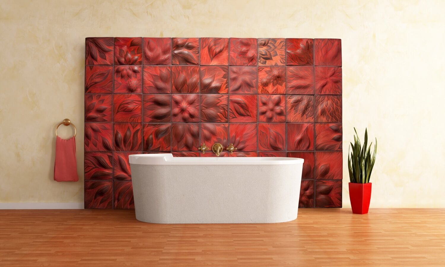 Kitchen Wall Hanging Ceramic Tile Backsplash Sun Tree 45x30cm Bathroom 
