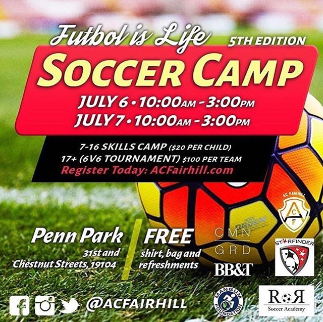 Check out @acfairhill soccer camp #Phillysoccer #citykids