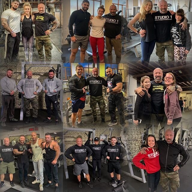 Just a few random gym moments from this year with special people that make @studio1_fitness such a special place 
#bodybuilding #prepcoach #traininsane #nutrition #fitness #studio1 #contestprep #showprep #personaltrainer #diet #coach #shredded #legda