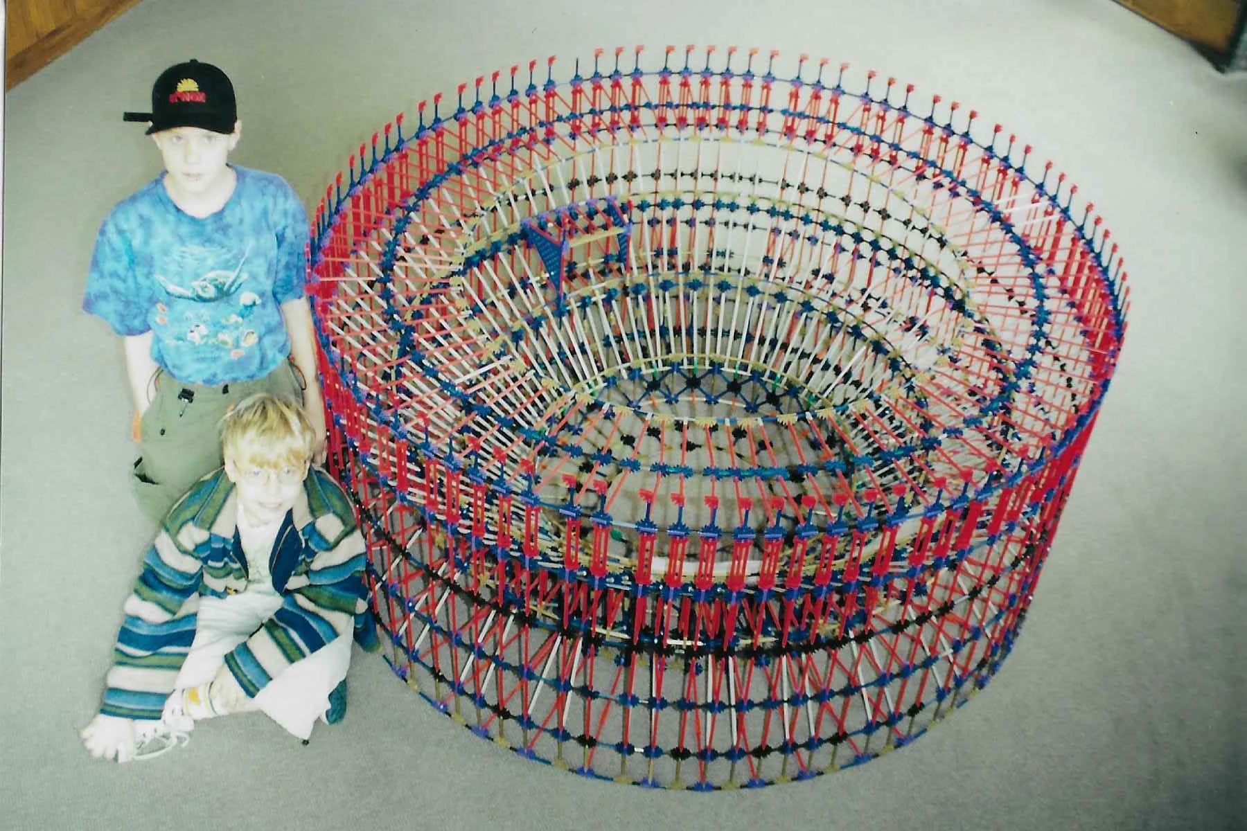 Nicholas and his K'NEX Colosseum.