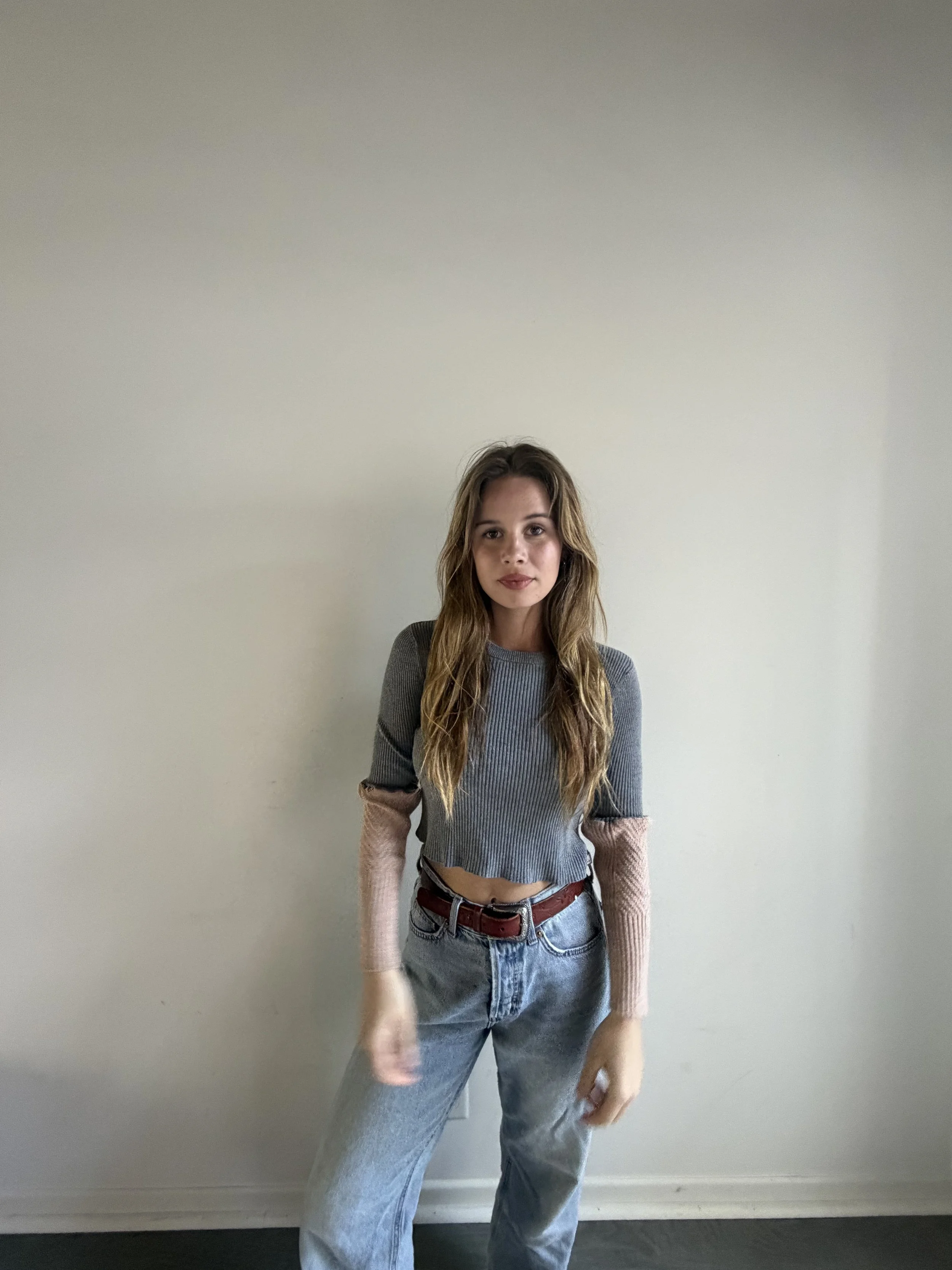 Simple Upcycled Soft Rib with mixed sleeves