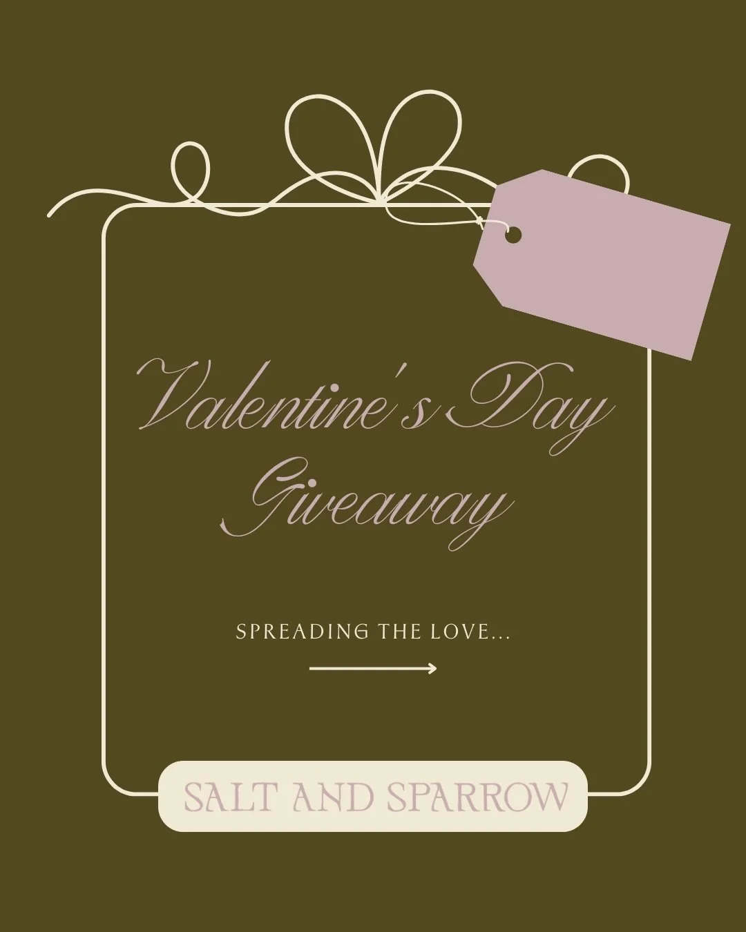 To show our love for the Salt and Sparrow community, this Valentine&rsquo;s Day, we&rsquo;re giving away 20% off any planning package, your love story featured on our Instagram account, and a bunch of goodies 💘

Here&rsquo;s how to enter:
💌 Follow 