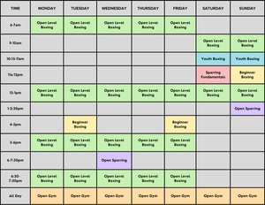 SCHEDULE & RATES — Seattle Boxing Gym