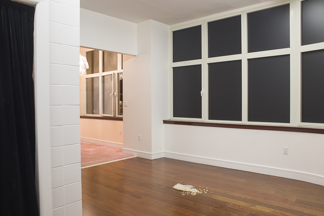 Daniel Klaas Beckwith spelt , 2015 urethane foam, baked polymer clay, plastic bag dimensions variable view 2