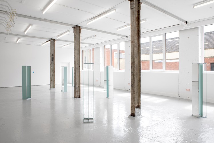 Mikkel Carl U + me , 2016 (2011) 7 sheets of glass, 14 sheets of mirror glass, hardware Dimensions variable (each: 150x25x25 cm)