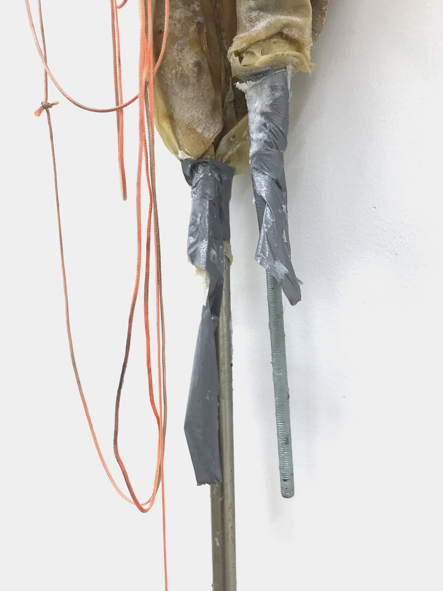  Vladislav Markov  Untitled , 2020 (detail) vulcanized rubber, auto upholstery,  fishing string, duct tape, monoglyceride  59 x 12 x 8 inches (150 x 31 x 4 cm) VM18 
