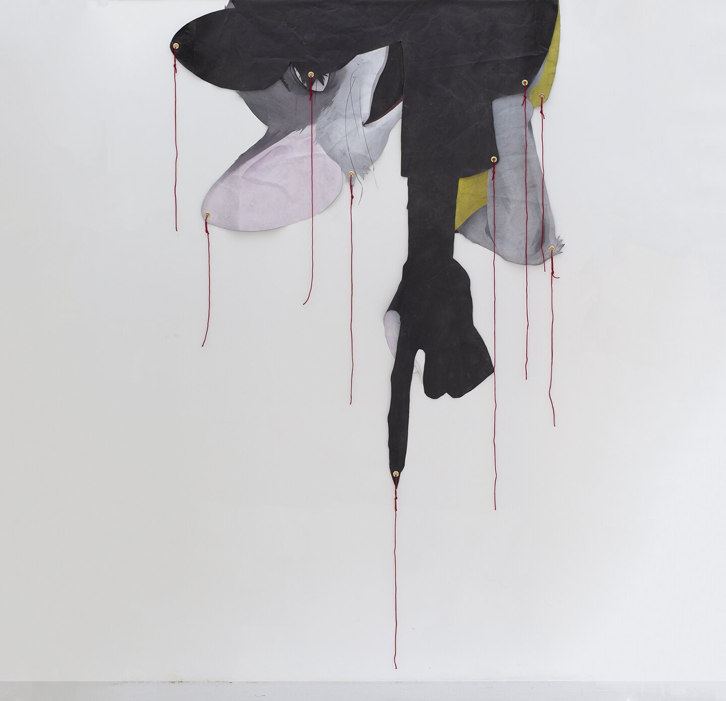  Jonathan Mildenberg  The Veil (Rikki) , 2020 printed vinyl, nylon cord, metal grommets 120 x 72 inches (305 x 193 cm)  JM9 