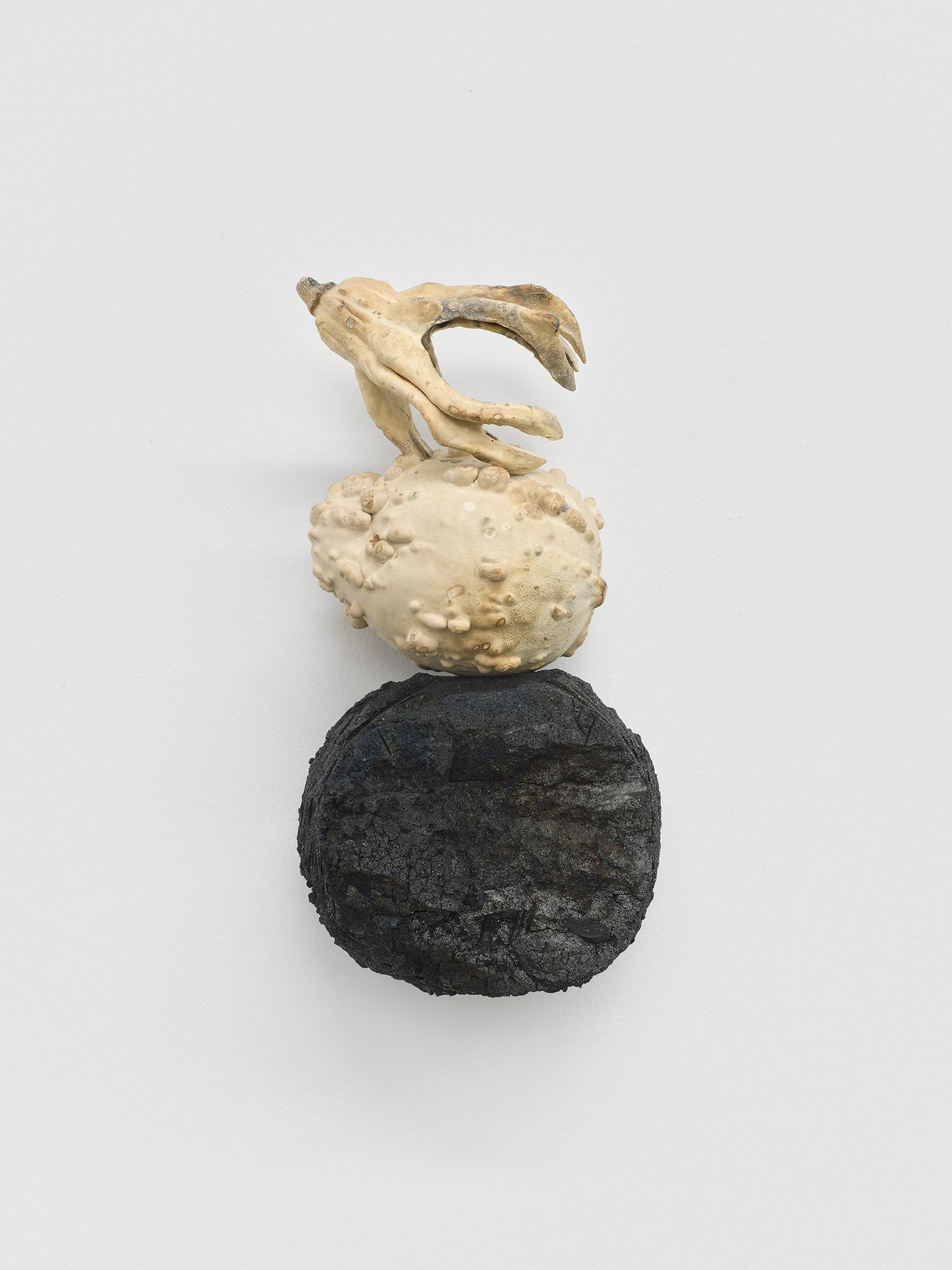  Dominic Palarchio  Untitled , 2020 gourds, petroleum coke, hardware  9 x 5 x 3 inches (23 x 13 x 8 cm)  (DP1) 