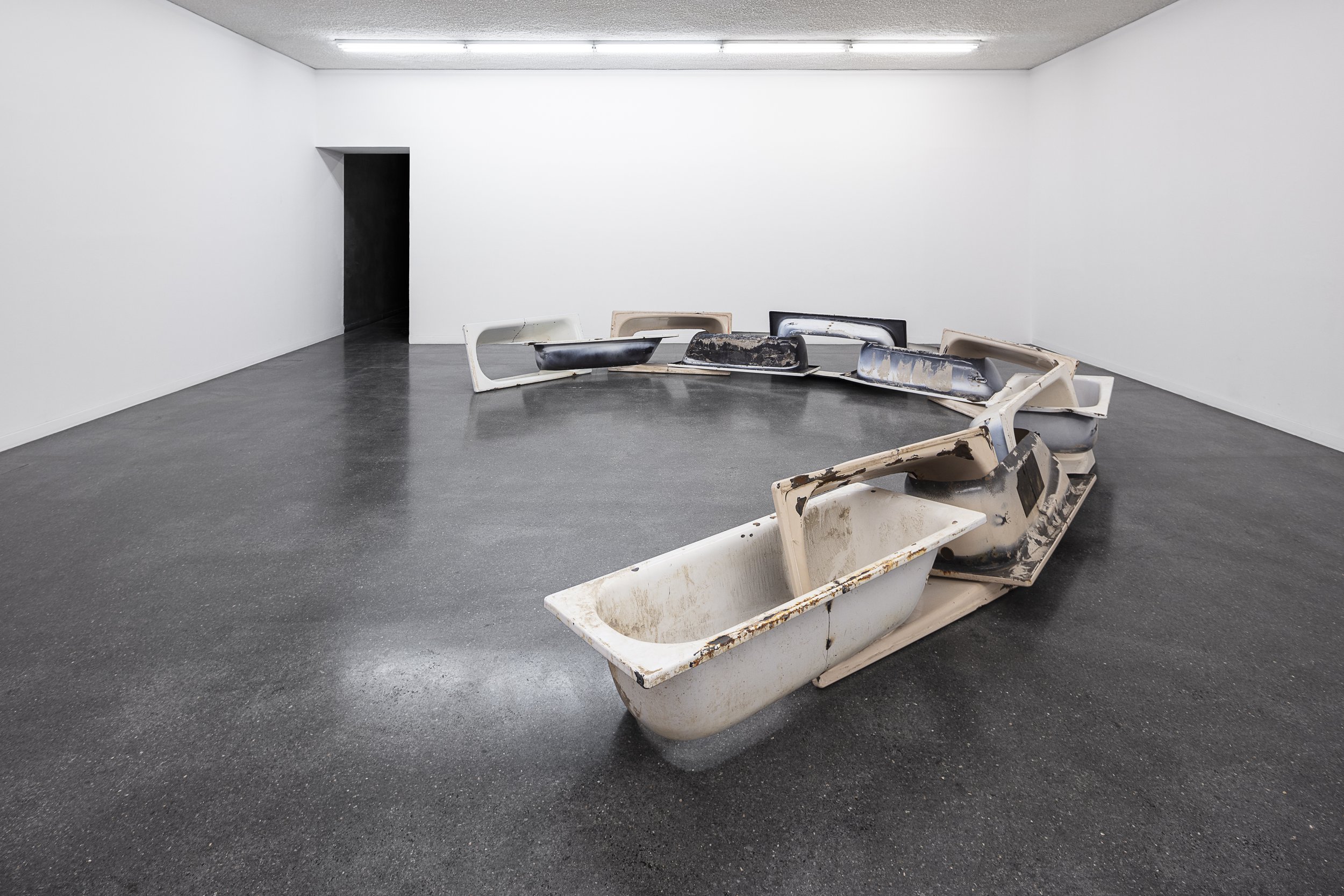  Bat-Ami Rivlin  Untitled (12 tubs) , 2022  twelve tubs dimensions variable to installation Photos via Tenerife Espacio de las Artes, Tenerife, Spain  from the exhibition  COLAPSO  on view 02 July - 18 September 2022 BR48 