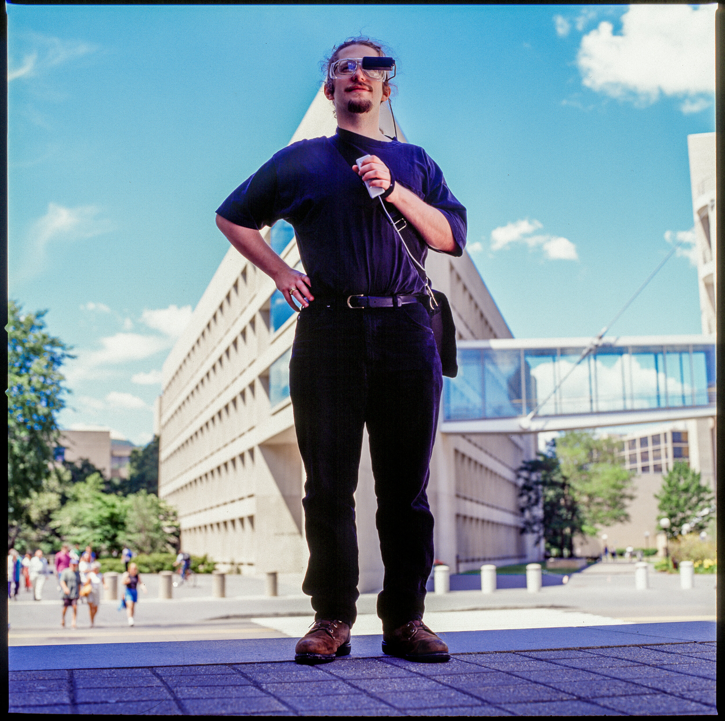  Thad Starner at MIT with a 90s version of wearable computing.  