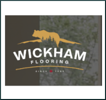 Logo for Wickham Flooring featuring a crocodile graphic and text.