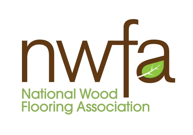 Logo of the National Wood Flooring Association with the acronym 'NWFA' and a leaf icon integrated into the letter 'a'.
