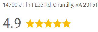 Rating score of 4.9 stars out of 5 at 14700-J Flint Lee Rd, Chantilly, VA 20151.