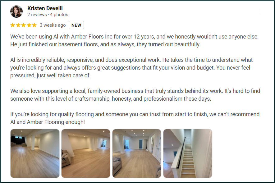 AmberFloors Google review