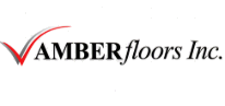 Logo for Amber Floors Inc. with a checkmark and stylized text