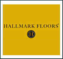 Hallmark Floors logo on a yellow background.
