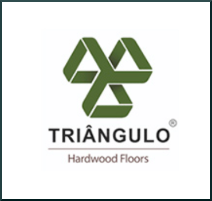 Logo for Triangulo Hardwood Floors with a geometric green triangle design above the company name.
