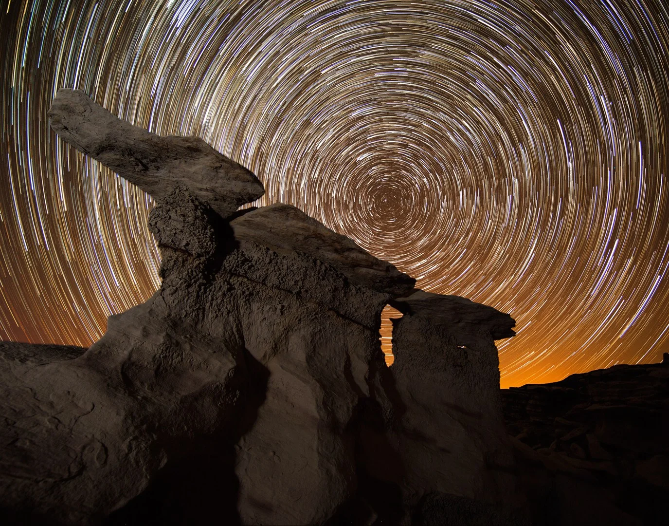 Bisti Arch Star Trails