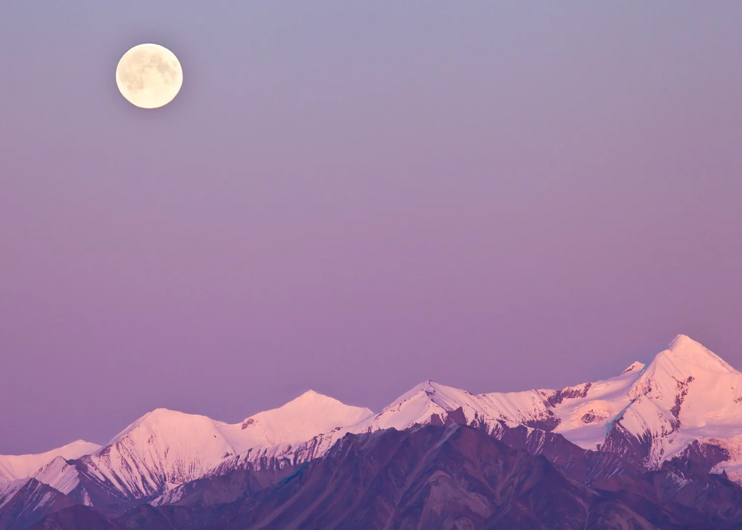 Moonrise Alaska Range
