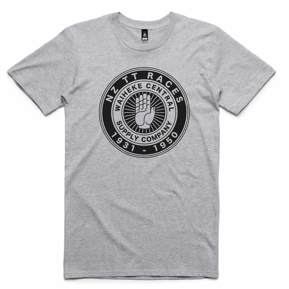 Zig Zag Man Retro Logo T-Shirt For Men - 100% Cotton, Regular Fit, Grey