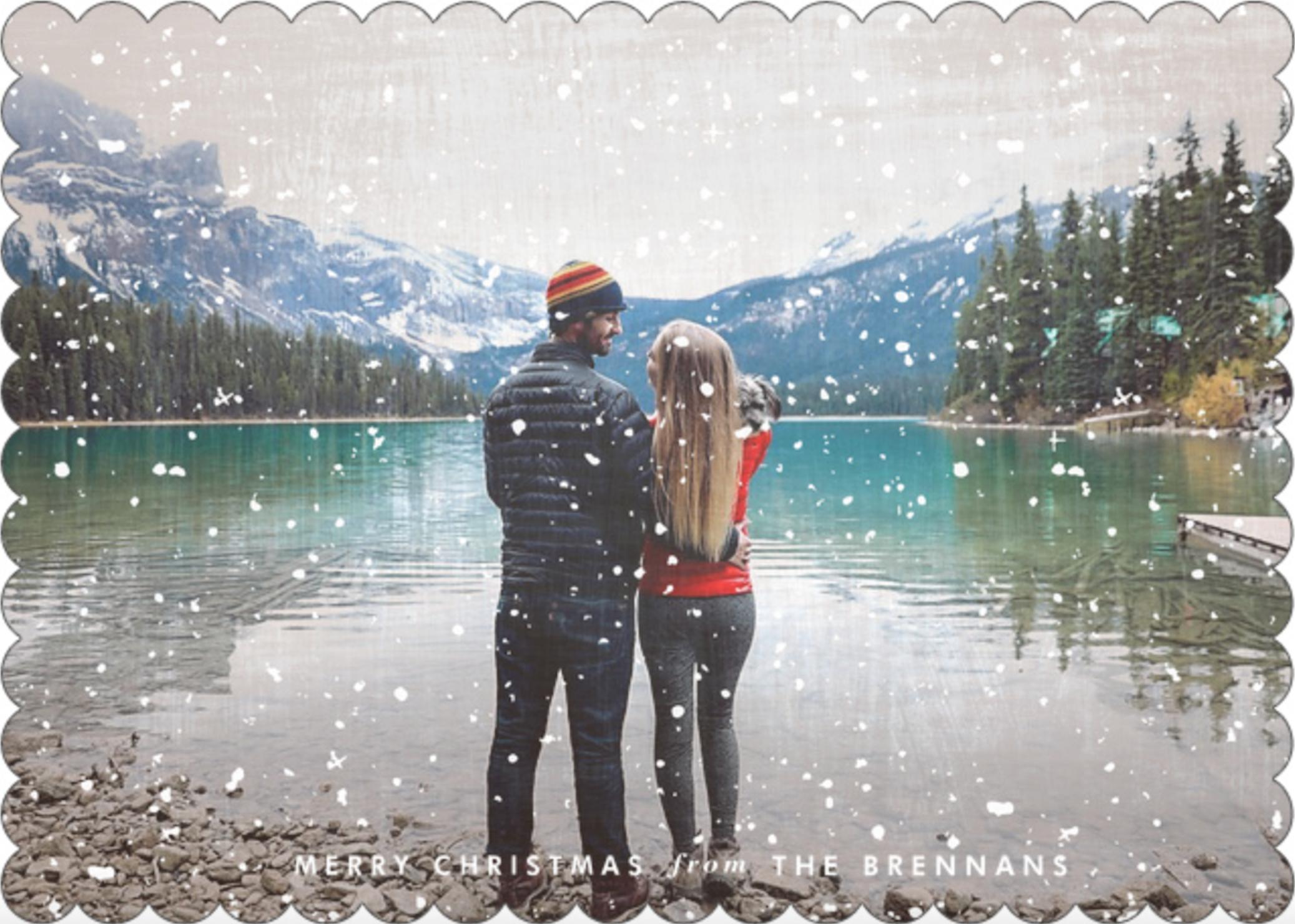 Shop this Christmas card here I loved our cards so much! Me, Pat + Gili hanging out at Lake Louise! The second I saw this picture I knew it was perfect for our Christmas Cards! I used Simply To Impress to design our cards this year and I will never use another company again! The quality was amazing! 