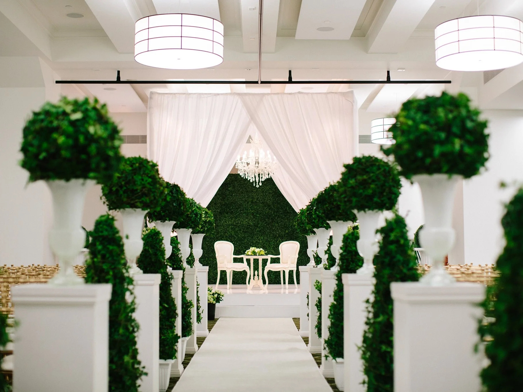 WHITE DRAPED 4 POST ARBOUR $500+GST | INSTALL + DISMANTLE INCLUDED