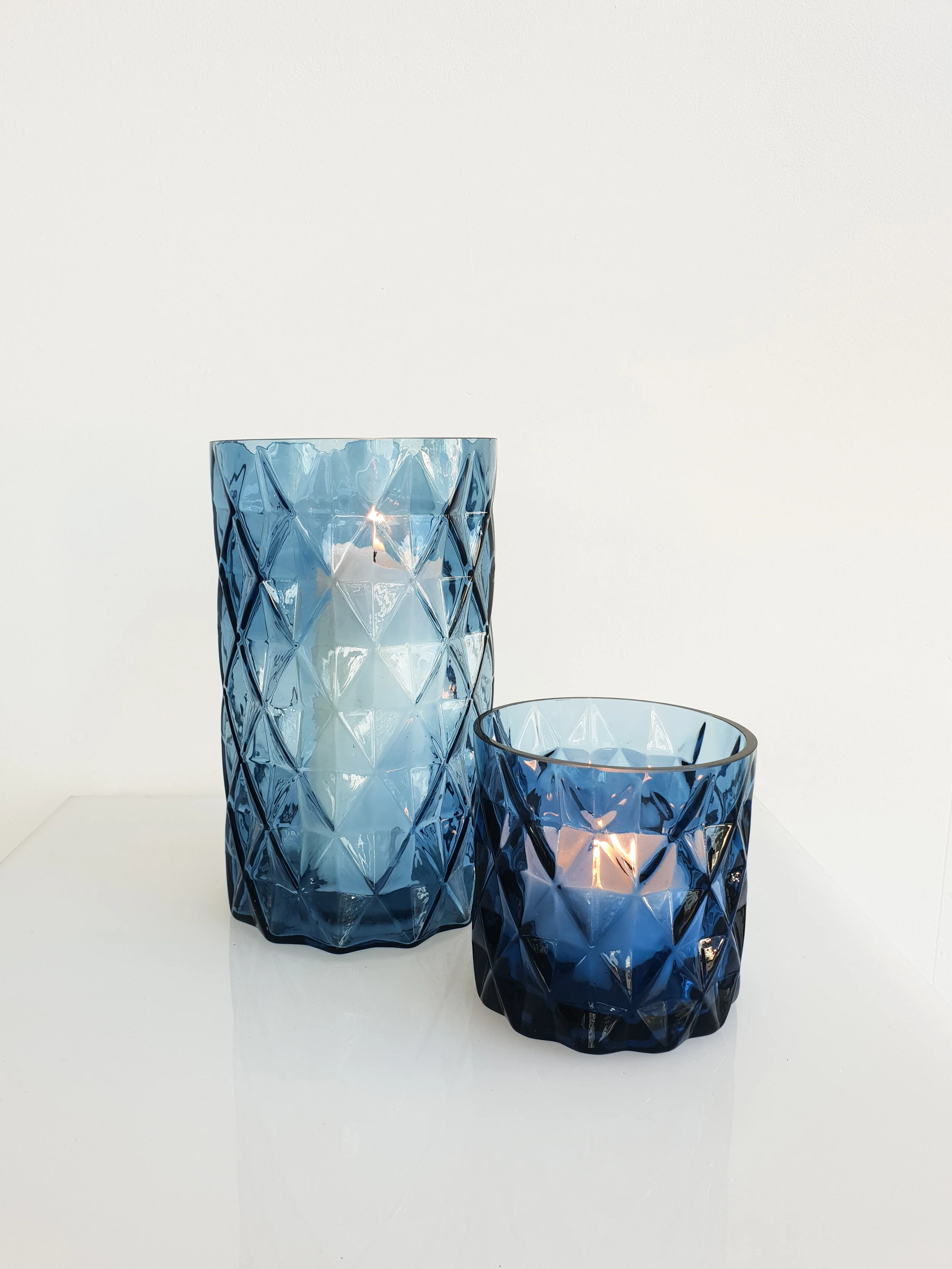BLUE QUILTED HURRICANE SMALL $6+GST TALL $10+GST