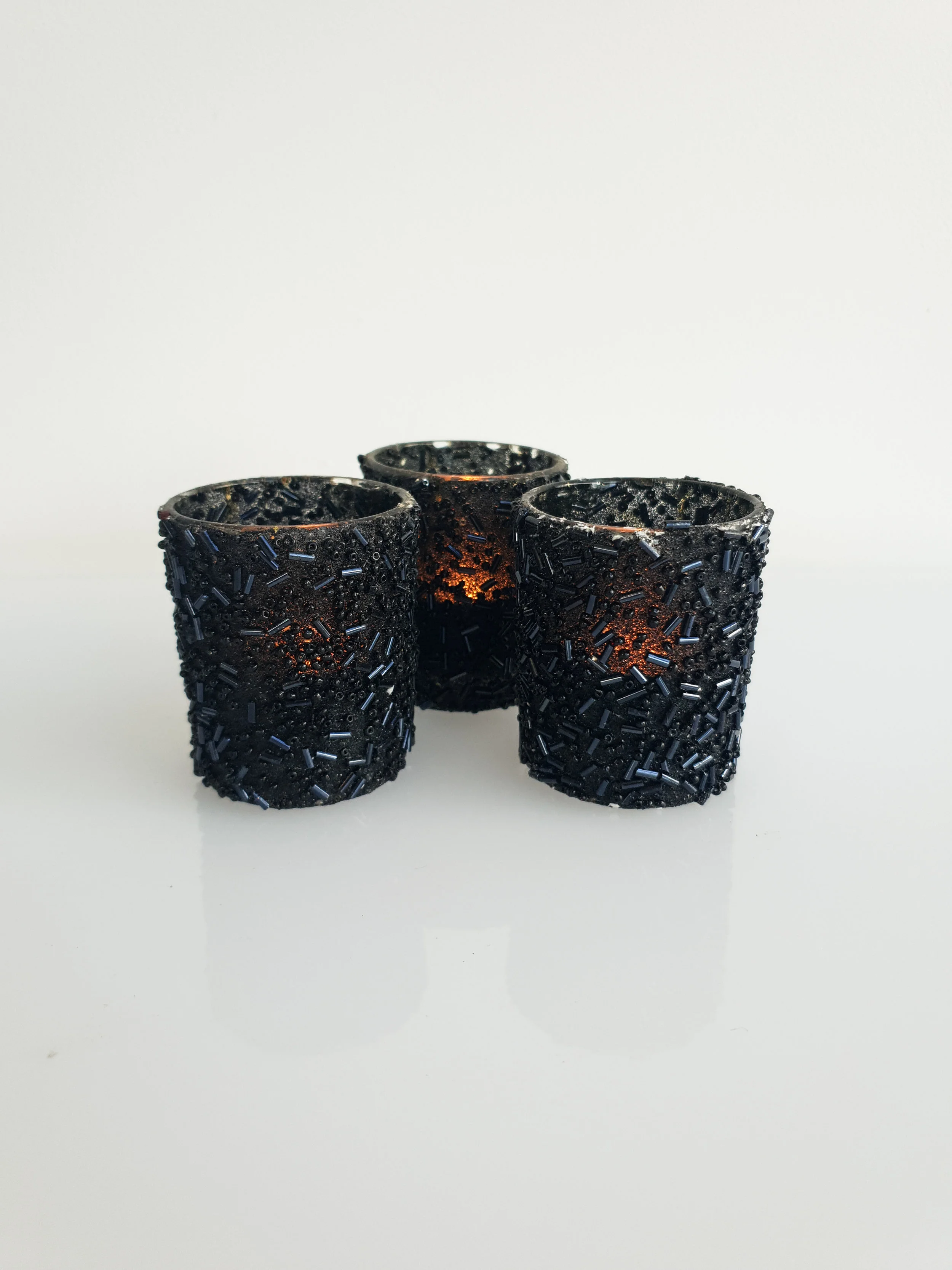 BLACK SPARKLE VOTIVE $2+GST