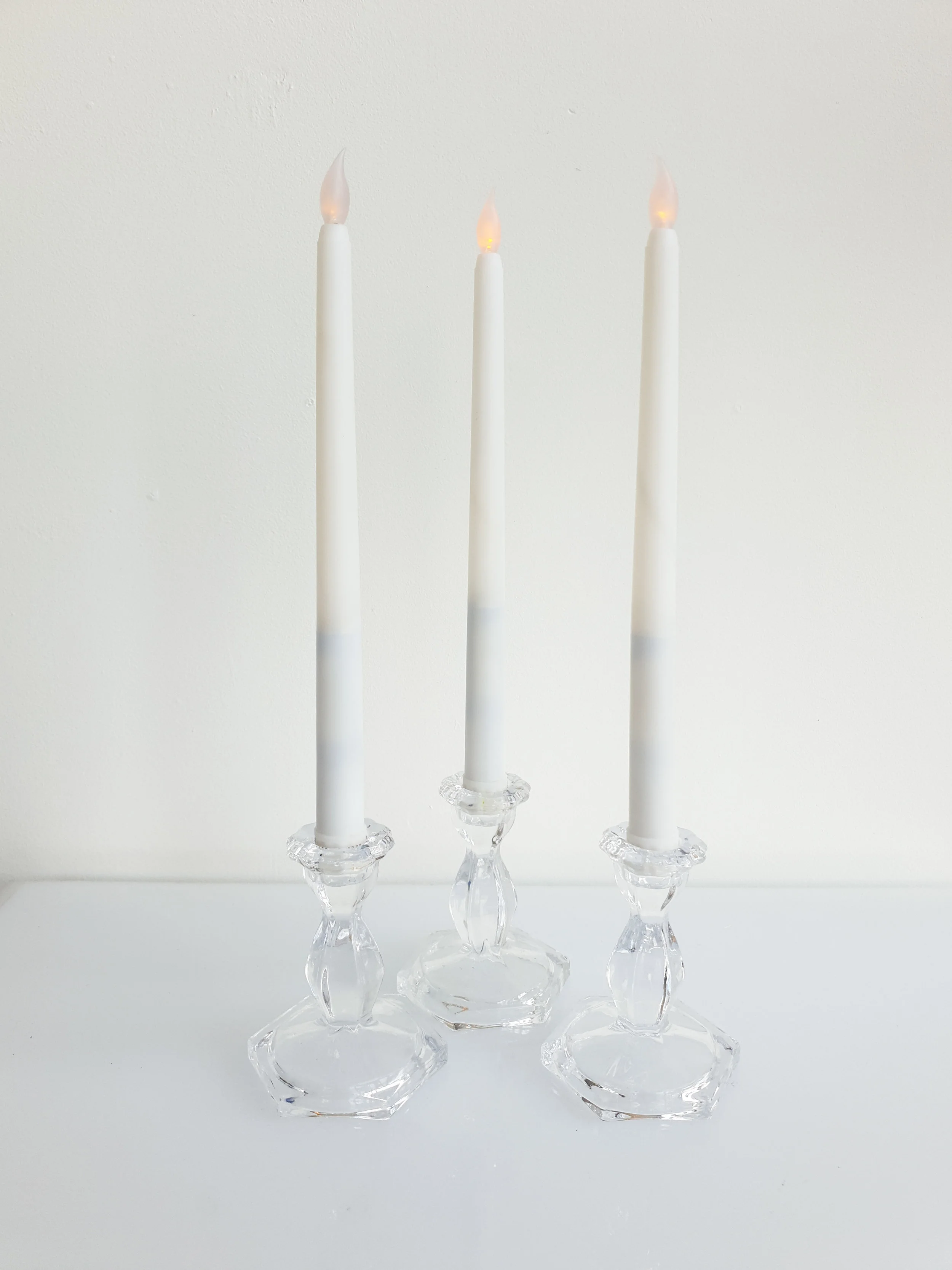 CRYSTAL CUT TAPER CANDLESTICK $5+GST