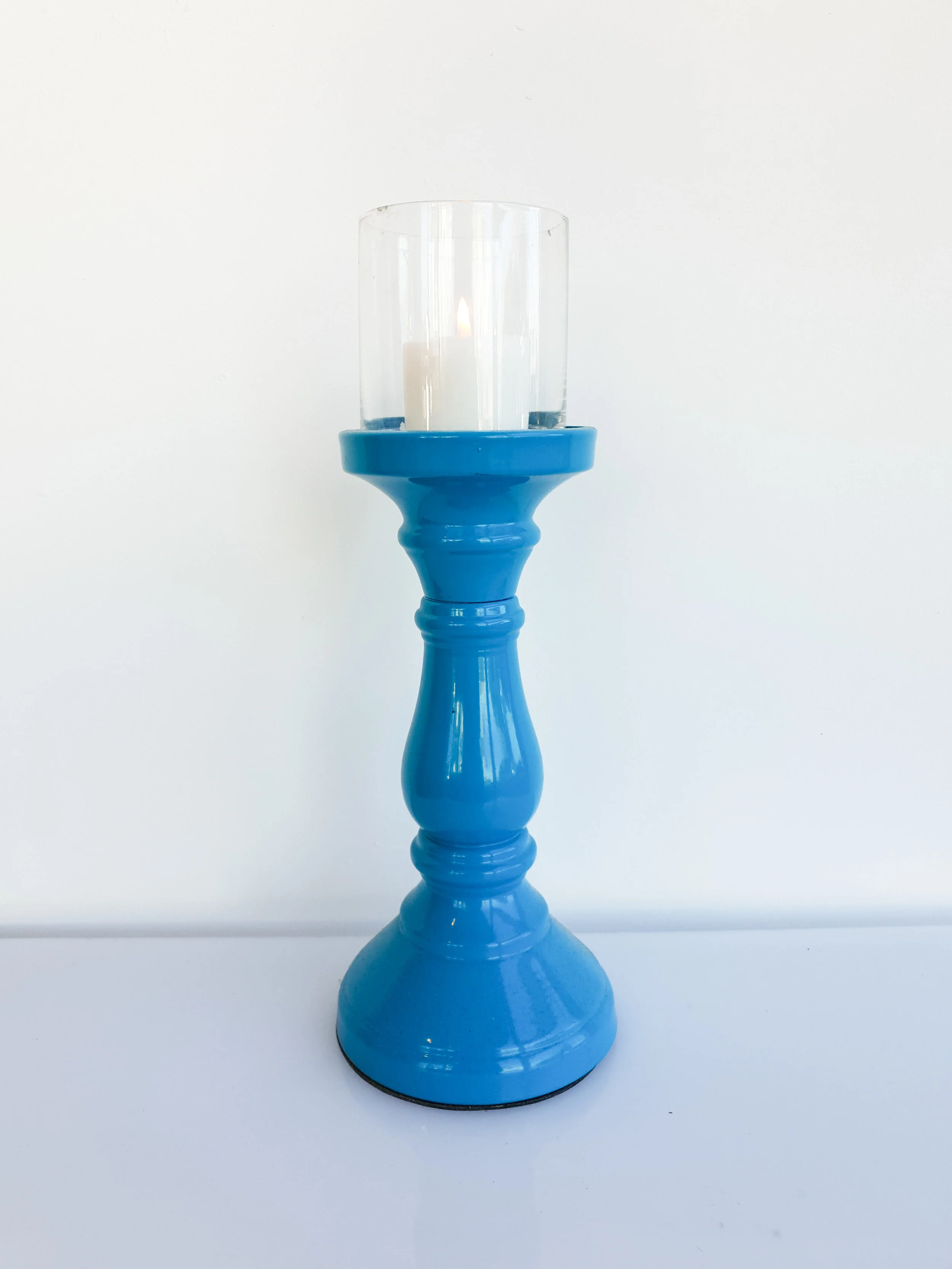 SKY BLUE GLOSS CANDLESTICK $10+GST