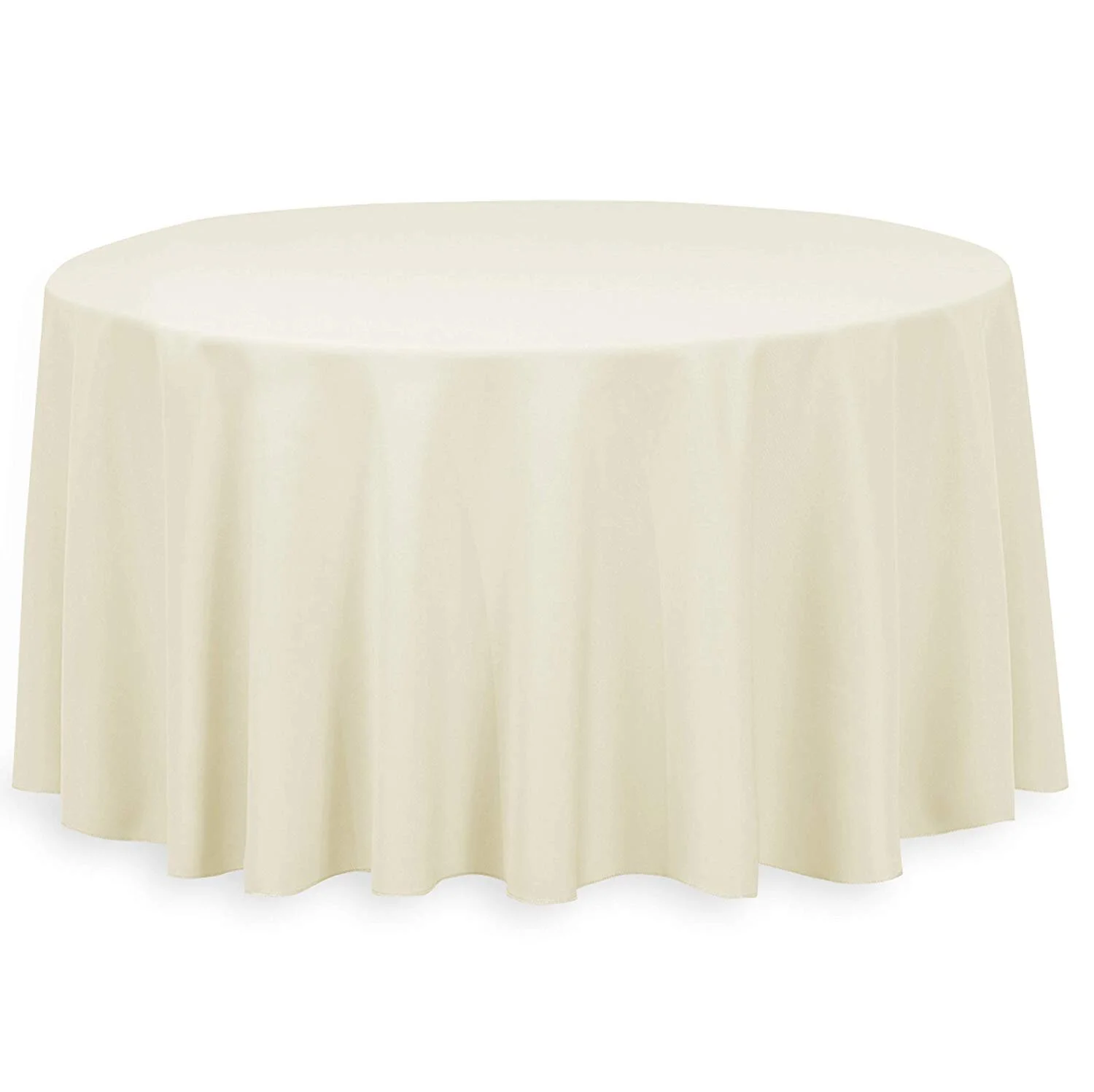 IVORY LINEN ROUND TABLECLOTH (3.3 M DIA.) $20+GST