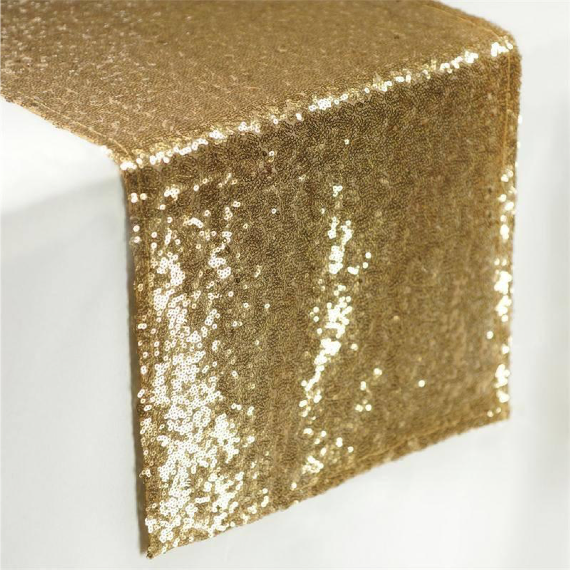 GOLD SEQUIN TABLE RUNNER (2.4 M L) $12+GST