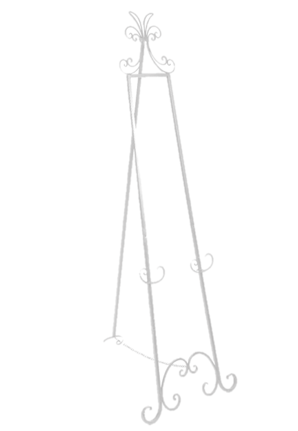 WHITE WROUGHT IRON EASEL $30+GST