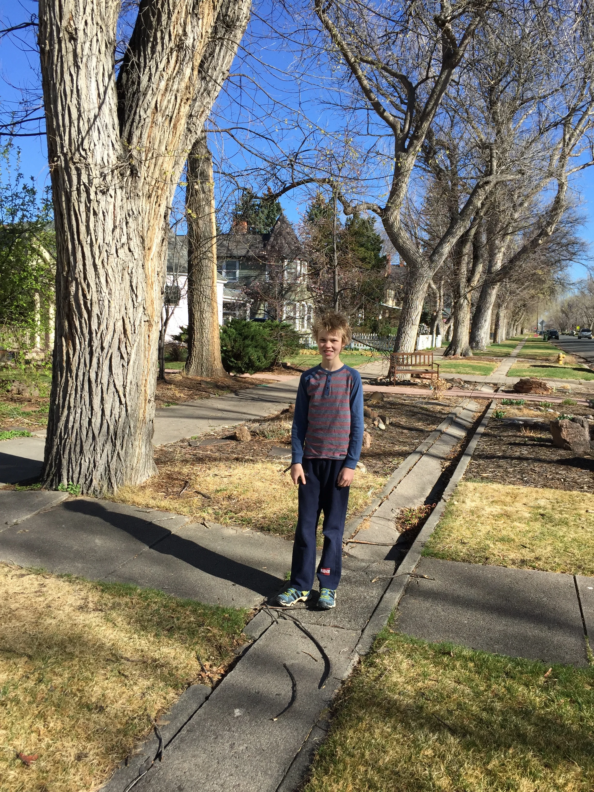 Our budding author standing on the El Paso Canal.