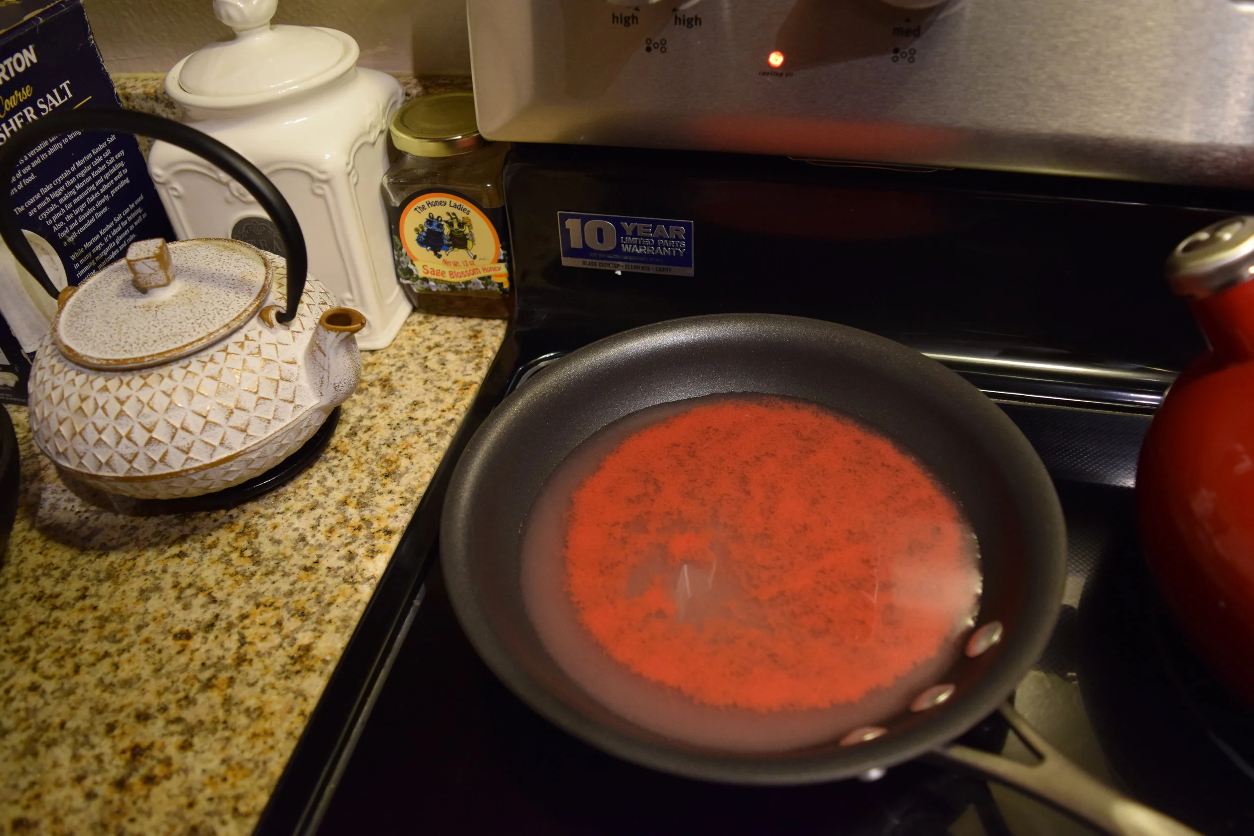 I tried to reduce the watermelon juice on its own but I quickly realized that watermelon is mostly...water.