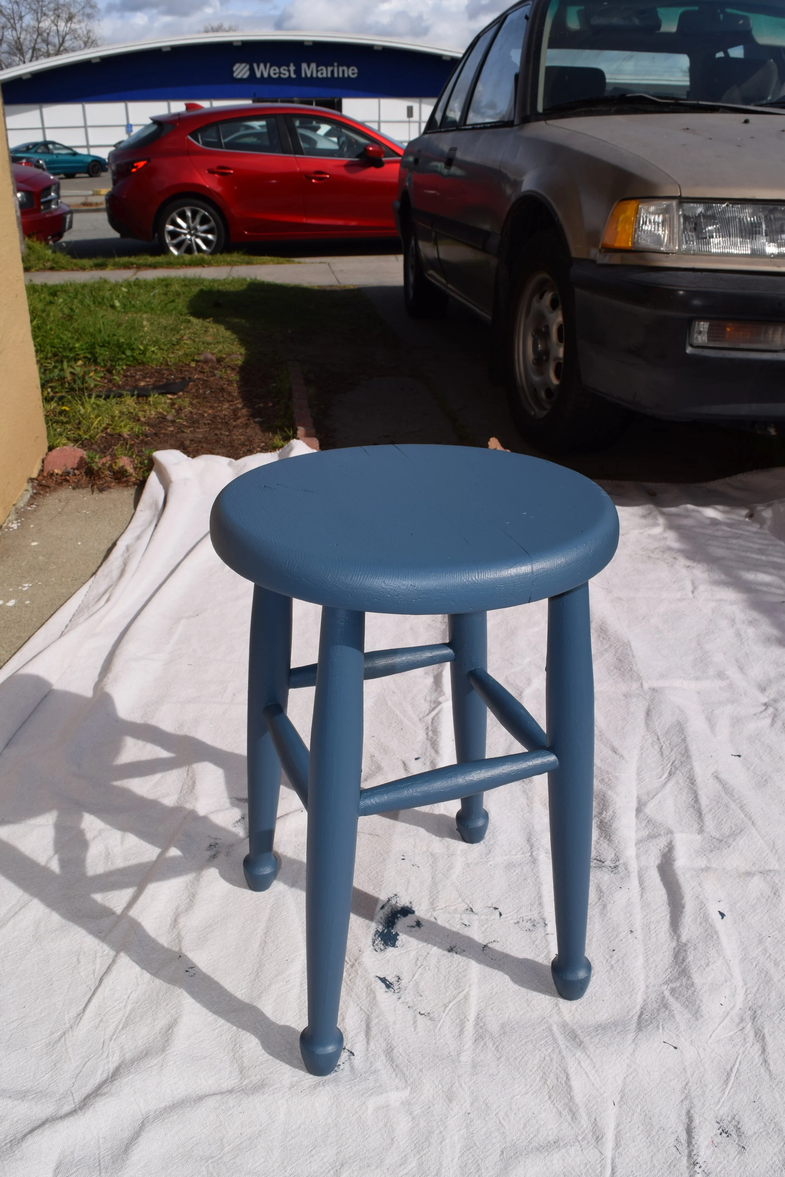 Painting the Porch Stool