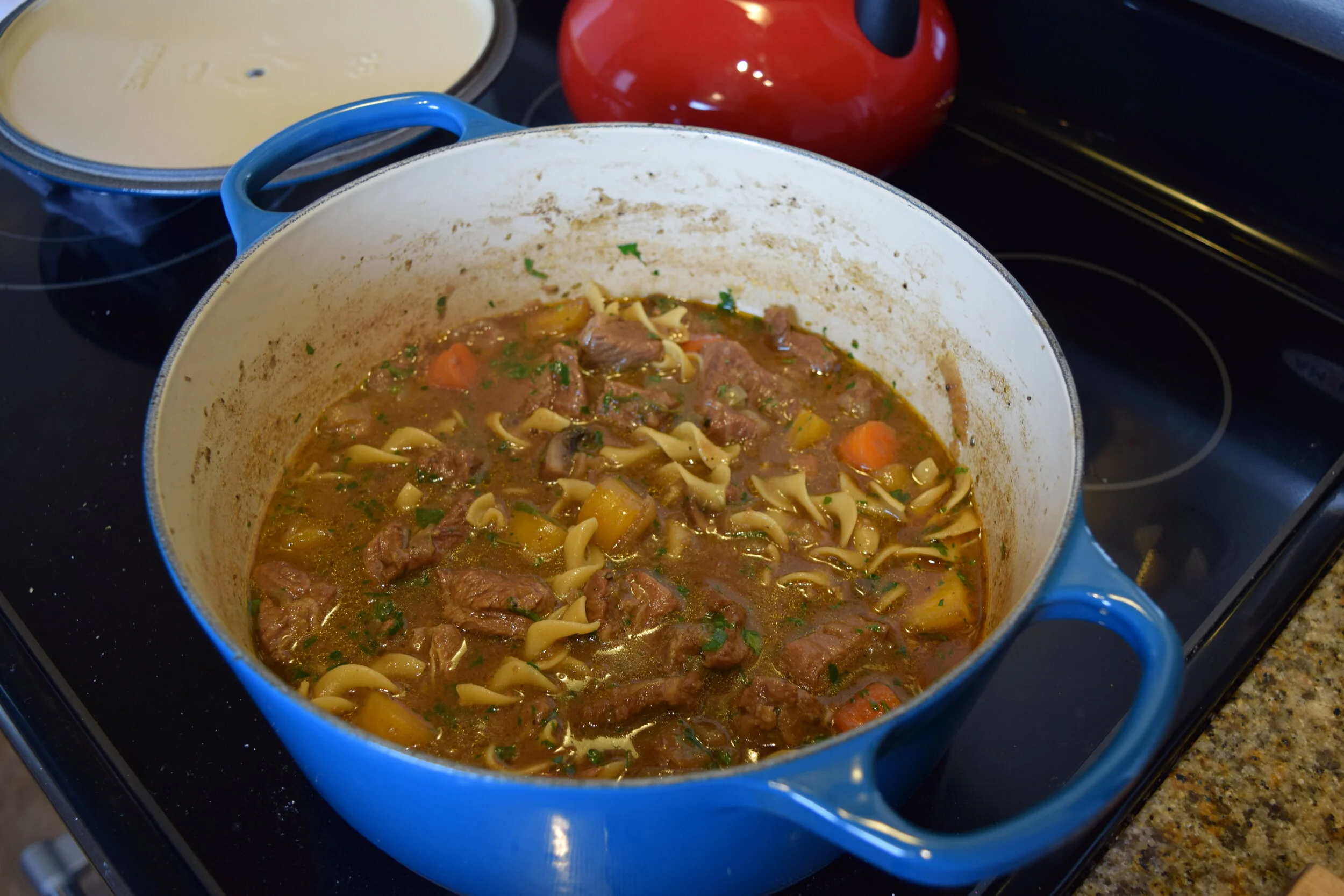 Beef and Beer Stew with Egg Noodles