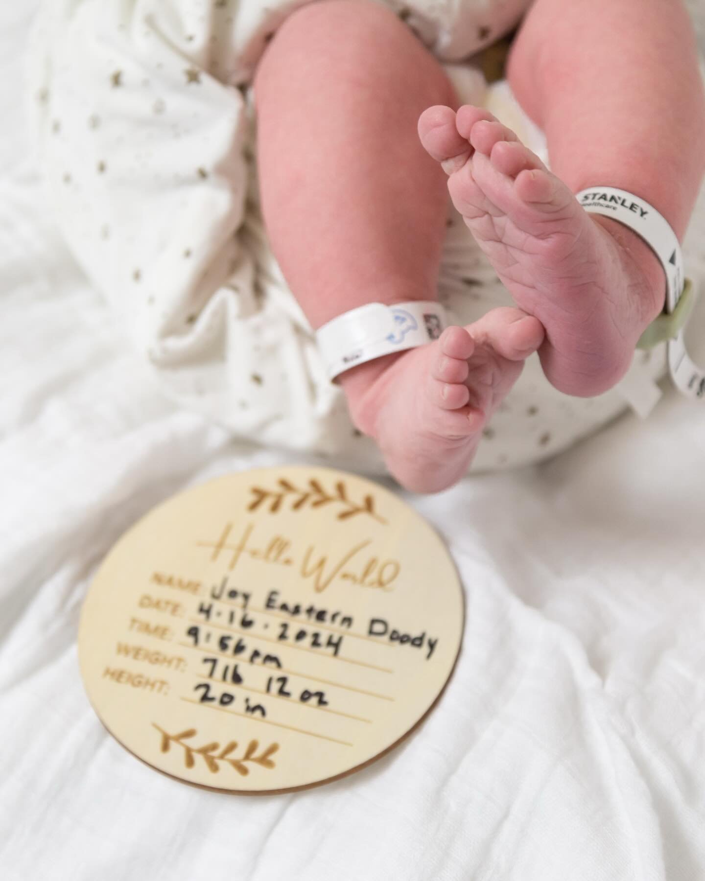 ✨JOY!✨
She&rsquo;s here! Our family is complete 🥹🌸
Joy Eastern Doody arrived in perfect divine timing at 9:56pm PST on April 16, 2024.

🔥 Aries ☼
☀️ Leo ☾ 
🦂 Scorpio &uarr; at 29&deg;

Our tiny angel of light was born in two steady pushes to Gaya