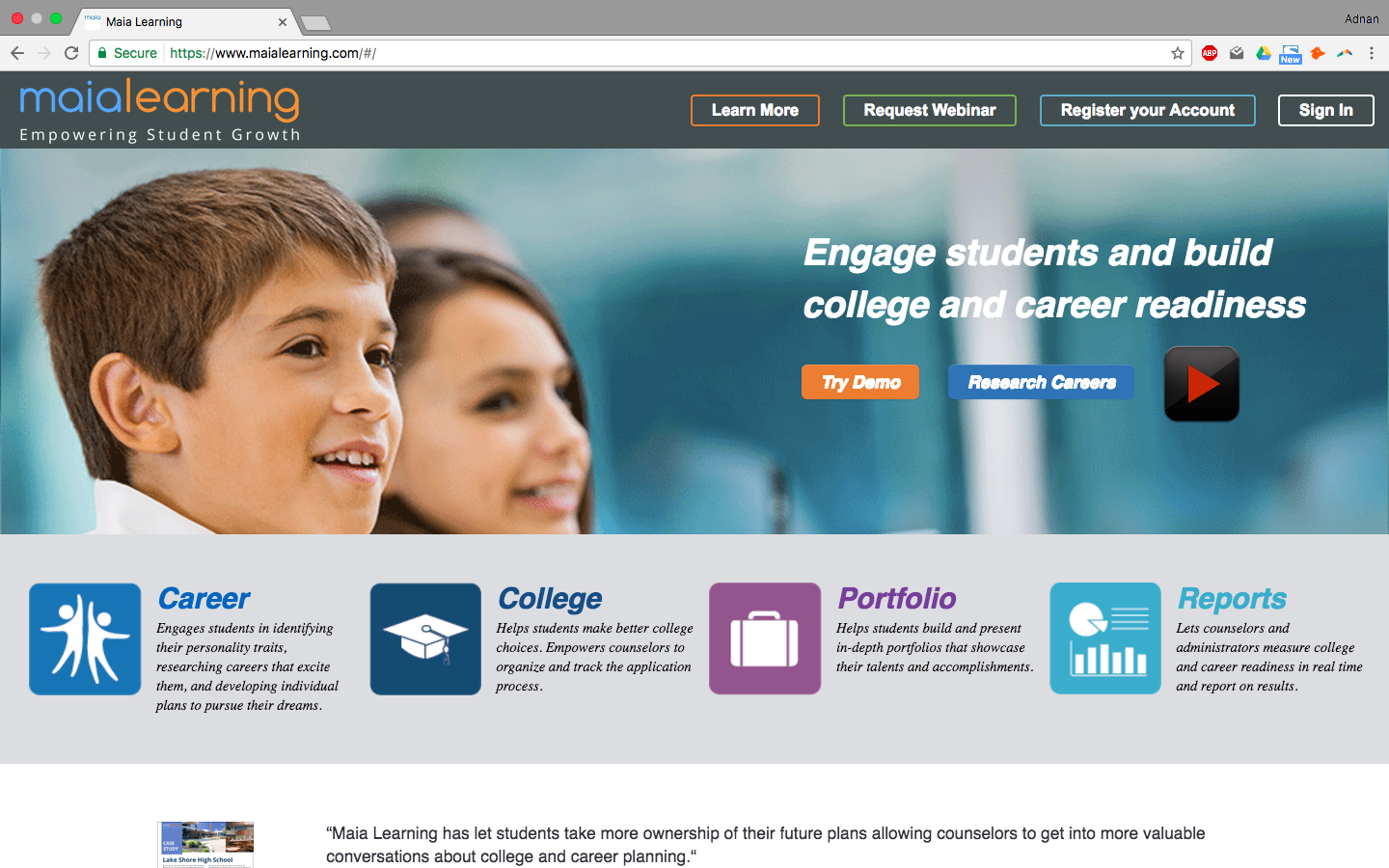 Maia Learning: Student Management Platform