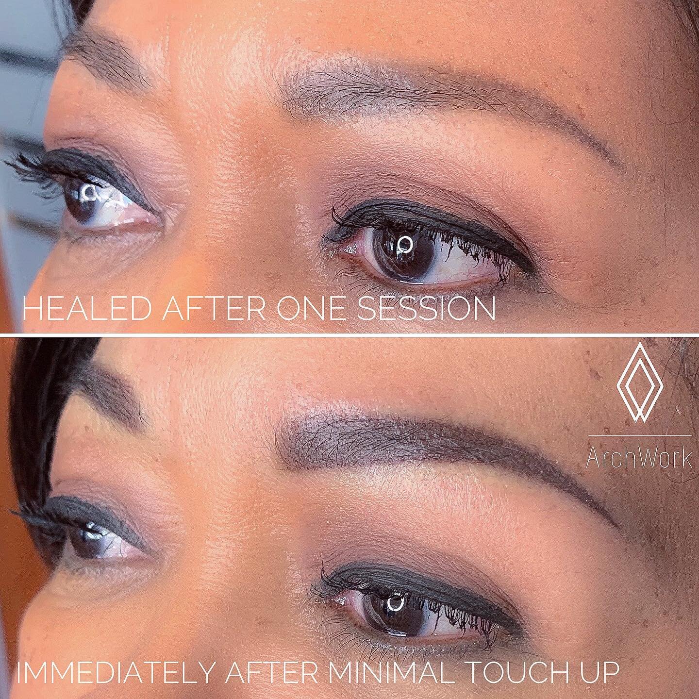 Sweet and subtle! Many ladies fearfully assume that brows done by machine will be too dark or bold. Here is proof that is NOT the case! ▪️This beautiful lady wanted the softest of Ombr&eacute; brows to simplify her daily makeup routine, and cover up 