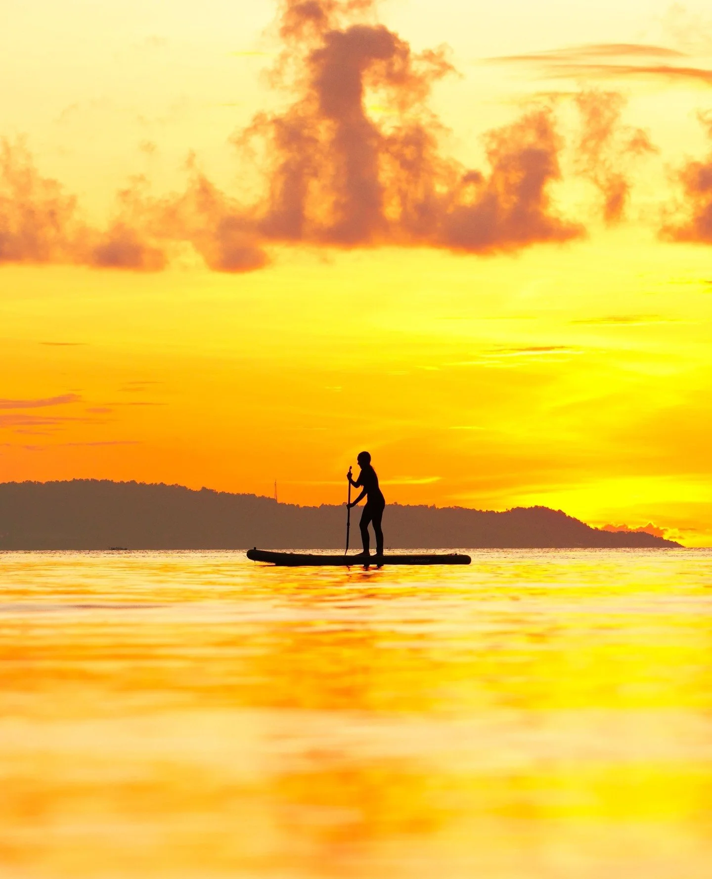 Some sunsets you watch. This one, you paddle through. ☀️