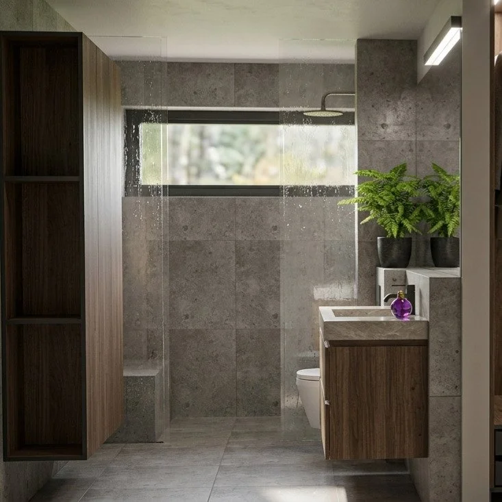 BHV-17C. Her er en liten sniktitt p&aring; bad og walkin garderoben til hovedsoverommet.